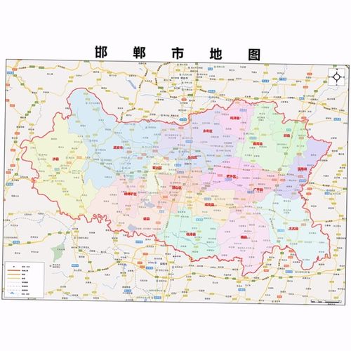 2021新款邯郸市地图贴图 办公室挂图 高清防水墙壁装饰画定制地图