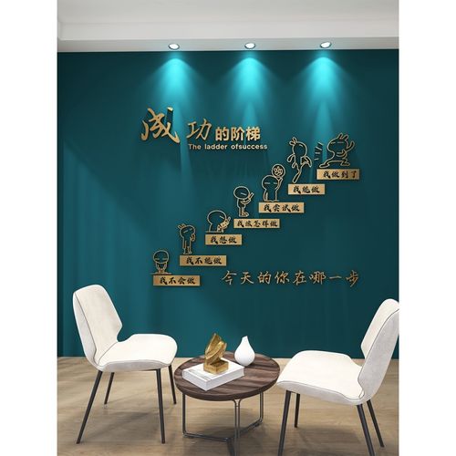 贴3d立体墙贴公司布置文字创意企业文化励志装饰办公室墙壁背景墙画