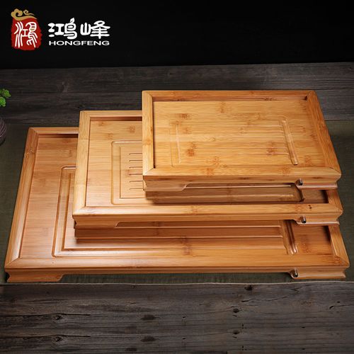 日式茶盘竹制托盘长方形干泡茶台竹子功夫茶具排水茶托小家用简约