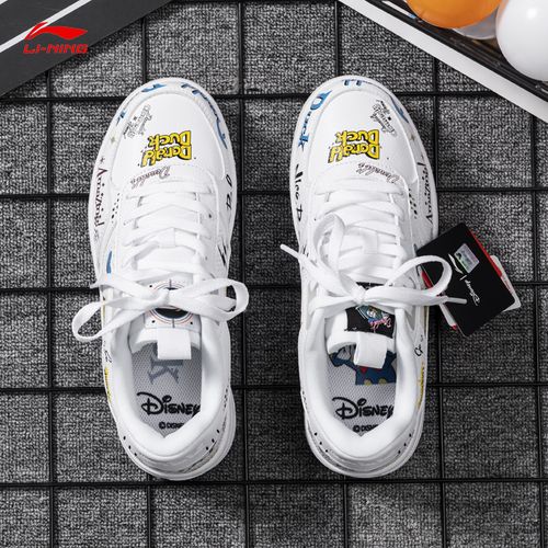 李宁板鞋男鞋2021新款迪士尼米奇联名款低帮休闲运动鞋agcr203