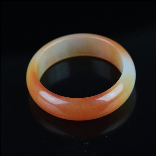 新疆金丝玉手镯   少女戈壁彩玉原石精品糖玉镯子 配证书