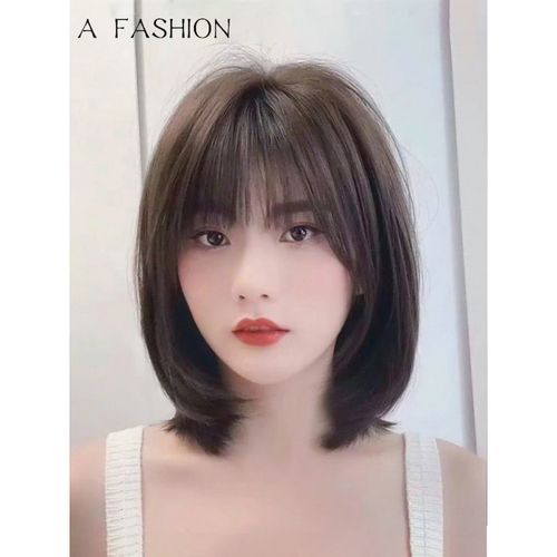 2022新款假发女短发网红波波头自然全真人发丝空气刘海时尚修脸全头