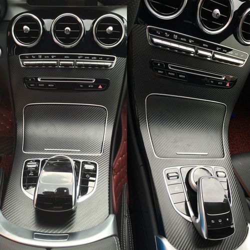适用于15-18款奔驰c级glc260 c200l内饰贴纸c180中控排挡改装贴膜