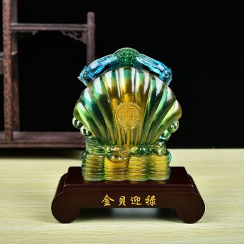 2022一甲镇财琉璃摆件 易明开居2022年虎年一甲镇财宝吉懿通财鼓金贝
