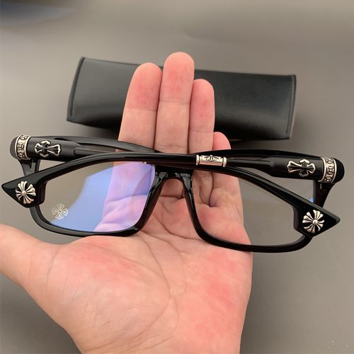 宝剑克罗心眼镜框银饰细节复古厚重款近视平光男女素颜个性眼镜架