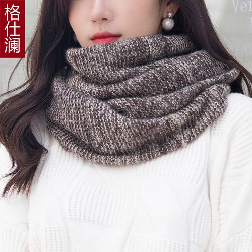 格仕澜针织围脖男女通用百搭围巾秋冬季韩版套头护颈椎保暖脖套
