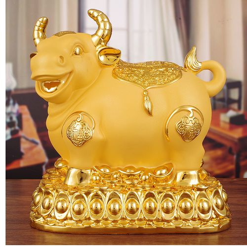 招财生肖牛存钱罐金牛摆件2021牛年创意家用成人儿童