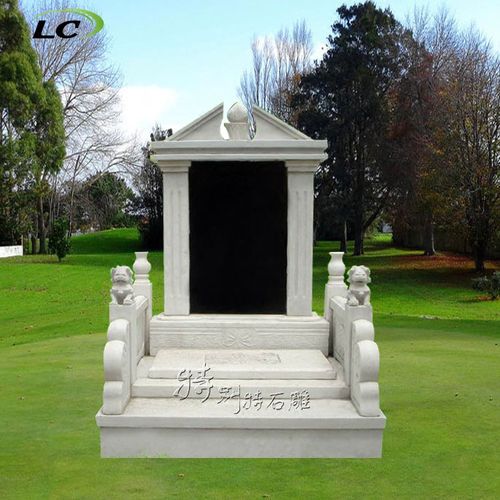 石雕墓碑定制大理石汉白玉石碑耶稣十字架公墓碑组合豪华土葬碑石
