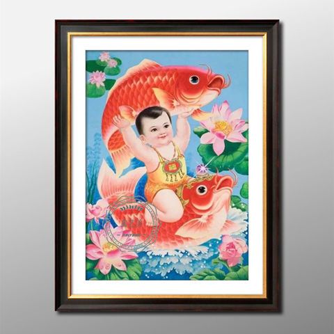 人物中国风年画年年有余福娃贴钻十字绣5d满钻荷花鲤鱼招财钻石画【4