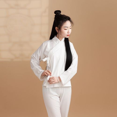 古代睡衣女里衣宫廷日常汉服男女同款居家服中衣裤白色禅修服寝衣