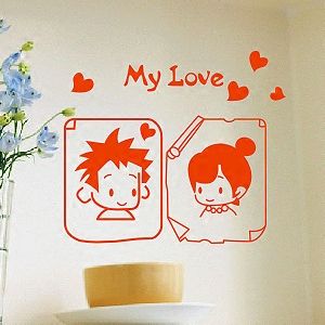 我们俩b款 甜甜蜜蜜 老公老婆爱情情侣婚房装饰门贴墙贴 玻璃贴纸