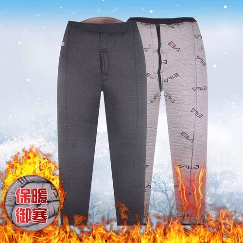 中老年男装冬季加绒加厚驼绒棉裤高腰保暖裤爸爸加肥裤子纯棉长裤