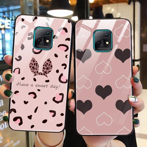 小米红米10x 5g手机壳redmi 10xpro/10x钢化玻璃壳4g新款情侣爱心