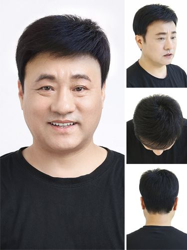 正品假发男短发韩版帅气中老年男士假发真人发丝平头寸头真发假发