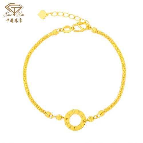中国珠宝 黄金手链love单环个性女款送女友礼物 5.19g