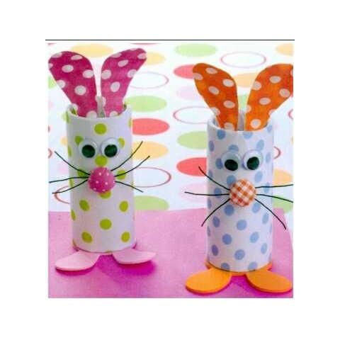 幼儿纸筒手工小动物兔子 废物利用手工制作 小学生手工材料成品