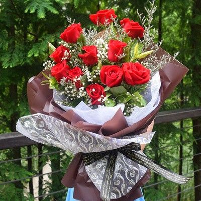 榆林鲜花同城速递生日红玫瑰康乃馨向日葵百合花束榆阳花店配送 11红