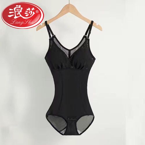 浪莎 【品牌内衣】日本塑身连体衣女士薄款美体束腰提臀瘦身带胸垫