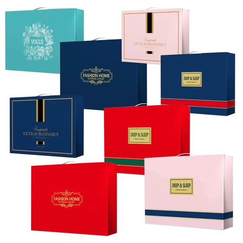 全棉套件三四件套包装盒高端套件手提纸盒包装家纺礼盒纸箱