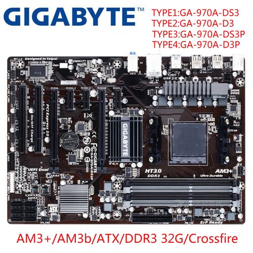 技嘉ga-970a-d3 ds3 d3p ds3p 独显atx主板am3 推土机