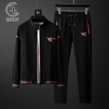 运动套装男春季新款轻奢时尚小蜜蜂韩版潮流男士开衫休闲男装运动服