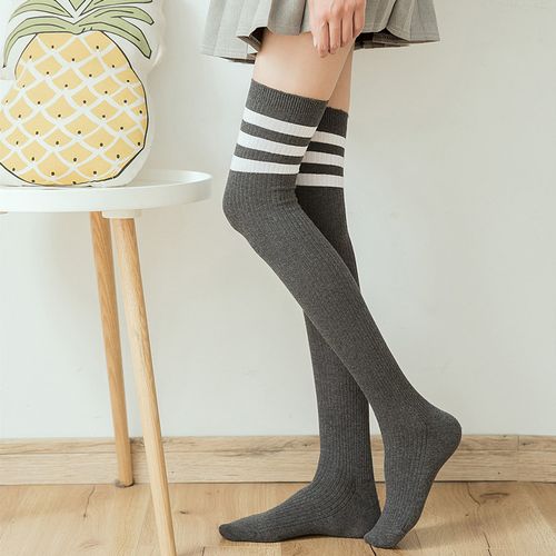 三条杠高筒袜女士过膝袜jk长袜长筒袜学生袜高筒日系大腿袜女袜秋