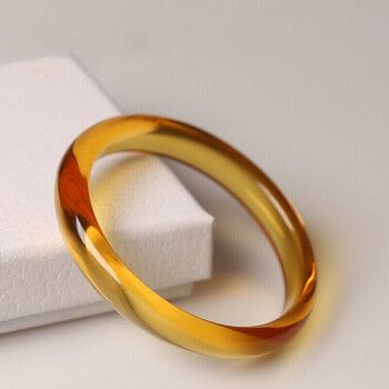 黄水晶手镯 深黄色 黄水晶光面手镯 精美细款 女饰水晶女士手镯情人节