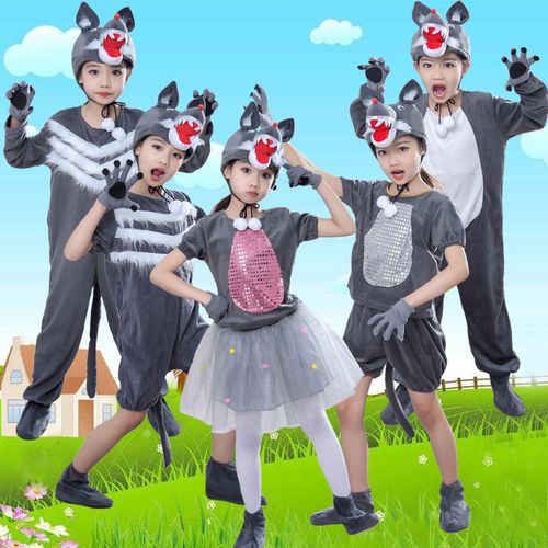 大灰狼演出服儿童动物服装幼儿狼和小羊童话剧狼来了舞台表演衣服