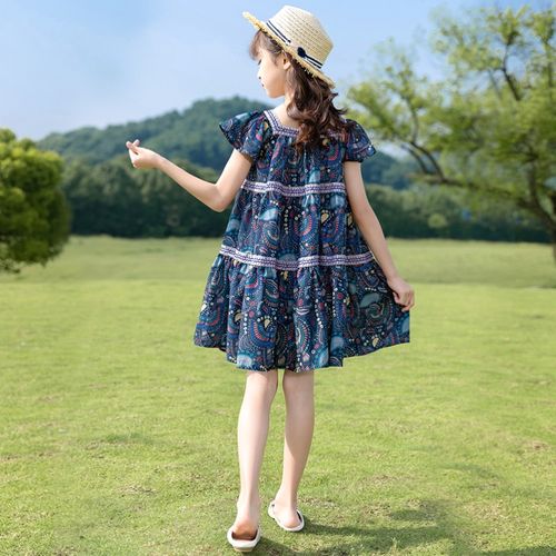 大龄夏季儿童胖女童微胖大童肥胖连g衣裙夏e小洋裙薄
