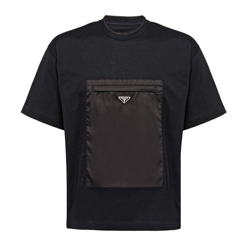 prada男士纯棉商务休闲短袖半袖 ujn537-1s9t-f0002m码黑色 时尚百搭