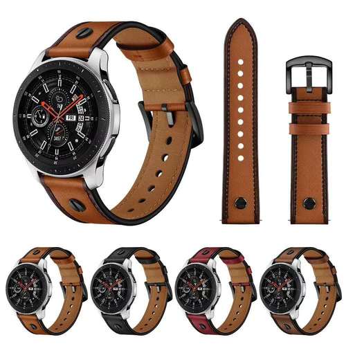 三星galaxy watch 3 active/2/3/42/41/45/46mm 真皮手表带gear s3/s4