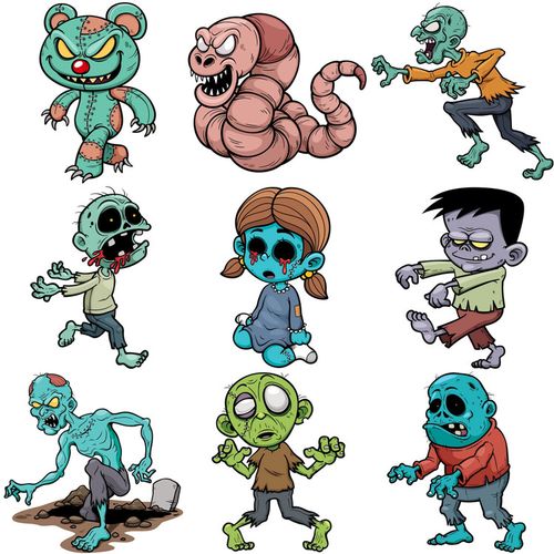 v010卡通僵尸游戏动画角色怪物人物图片素材eps矢量ai设计