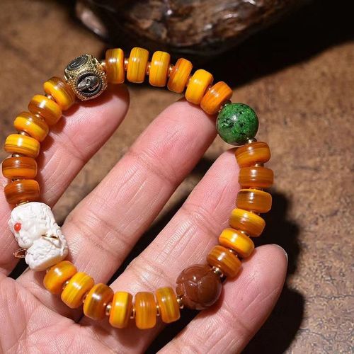 天然黄金甲手串手链佛珠文玩男女款手工搭配辟邪转运珠送礼