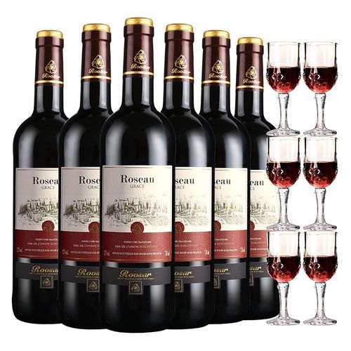 罗莎红酒法国原瓶进口爱语干红葡萄酒典雅版整箱750ml*6支