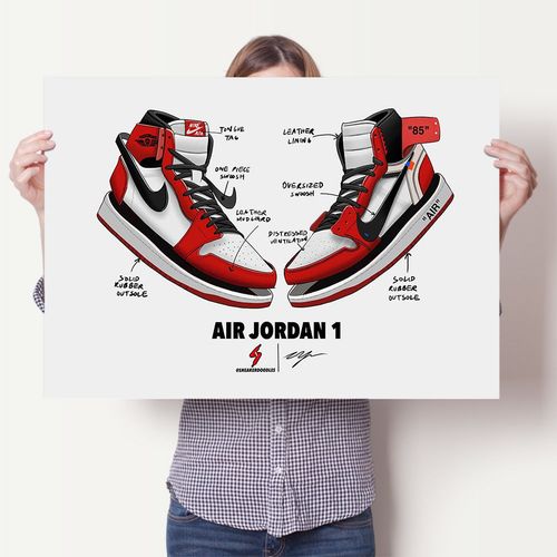 球鞋海报aj鞋柜背景墙装饰画潮牌工作室潮流鞋店服装店墙壁画挂画