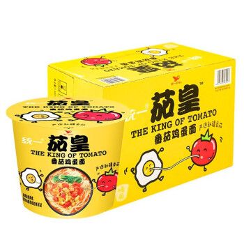 统一茄皇方便面新疆番茄鸡蛋面120g*12桶装番茄牛肉口味方便速食 茄皇