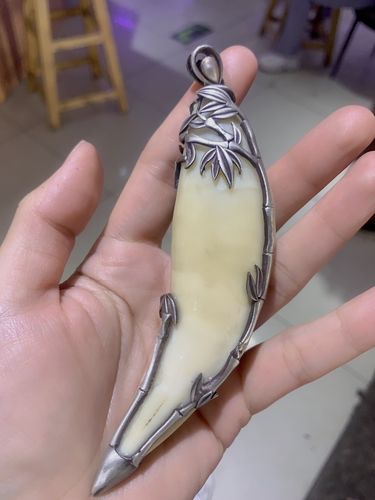 仿虎牙包金包银套吊坠熊牙镶嵌虎爪熊爪骆驼牙包银吊坠镶嵌定制
