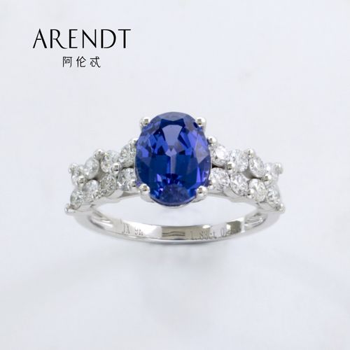 阿伦忒培育宝石 皇家蓝蓝宝石镶嵌 生日礼物k金戒指定制 款式参考