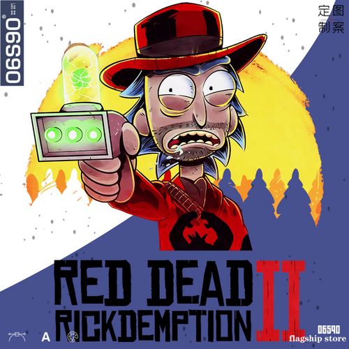 男t恤短袖ins潮牌 荒野大镖客2瑞克与莫蒂联名创意百搭t恤男 百搭