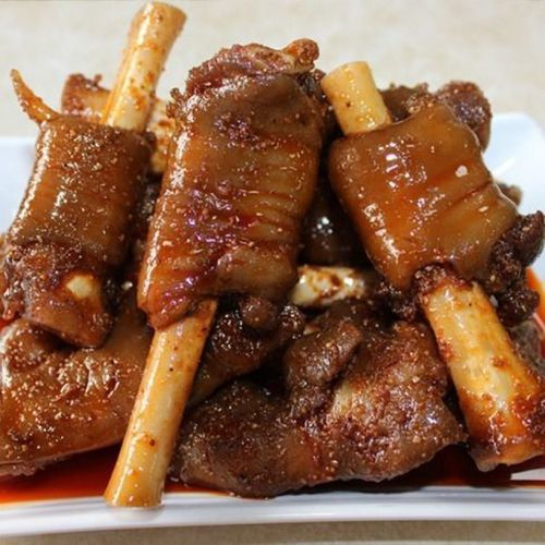 啃一腿香卤羊脚羊蹄子新鲜熟食开袋即食网红零食懒人食品方便快捷 香