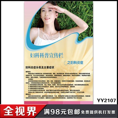 妇科炎症分类门诊症状知识挂图 女性健康文化宣传海报医院墙贴
