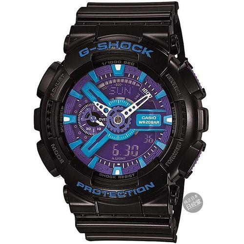casio卡西欧g-shock防水运动男表ga-110 ga-110hc-1a稀缺限量黑紫