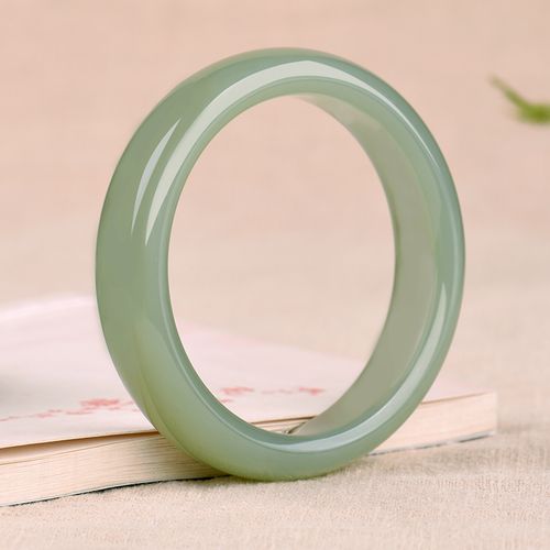 慕溪源和田青玉手镯女款玉石手镯天然正品玉镯少女玉镯子女士手饰