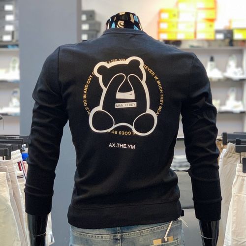 peimeng 香港潮牌欧洲站男装男士修身印花圆领卫衣 青年秋冬季印花