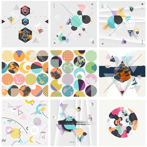 新点线面创意杂志平面立体构成几何抽象背景封面图案