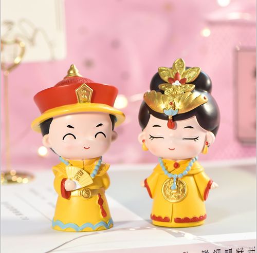 中国风复古宫廷娃娃手办微景观人偶清朝皇上皇后清兵人物摆件玩具