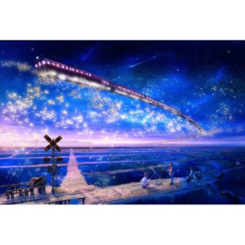 梦幻星空海洋列车动物乐园木质1000片拼图动漫创意玩具礼物 宝蓝色