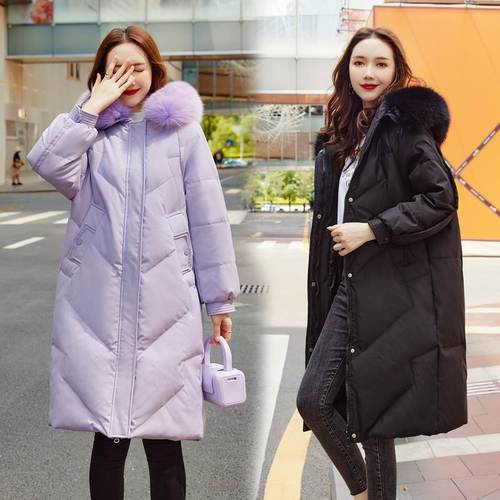 2021年冬季新款胖mm200斤加肥加大码女装中长款羽绒服胖妹妹加厚