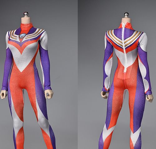 现货1/6女兵人 连体衣 紧身弹力3d印花奥特曼女 适合12寸包胶素体