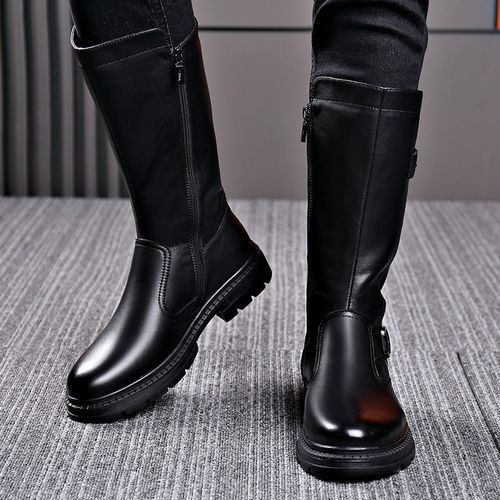 头层牛皮马靴男秋季长筒皮靴加绒保暖马术高筒靴男款骑士过膝靴潮